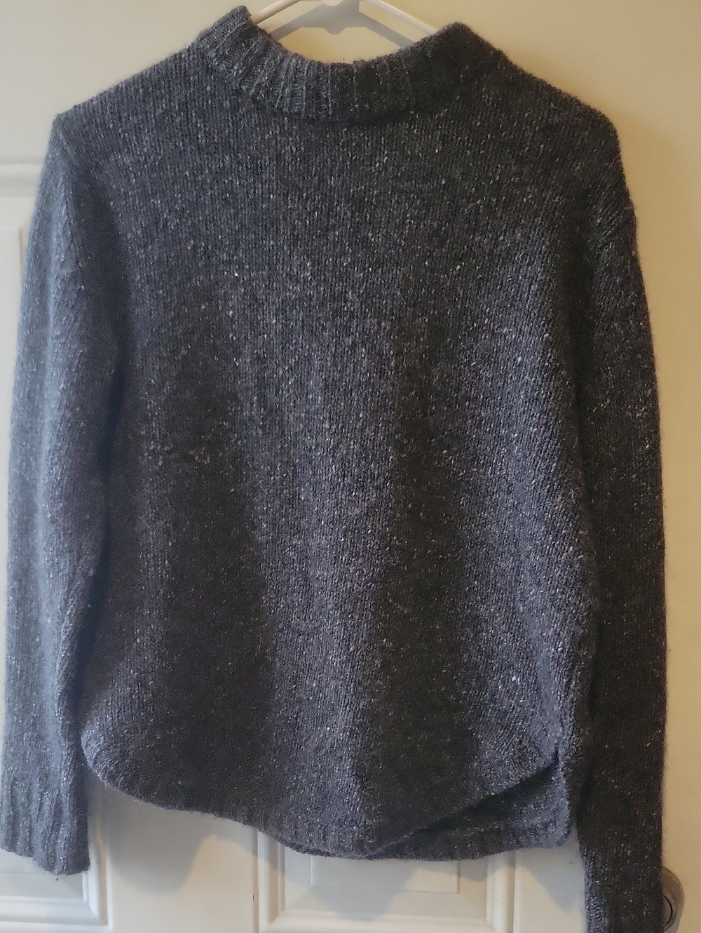 Habitual Charcoal Mock Neck Knit Sweater 100% Cashmere